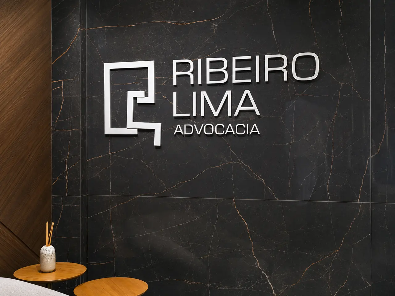 Letras metálicas Ribeiro Lima Advocacia