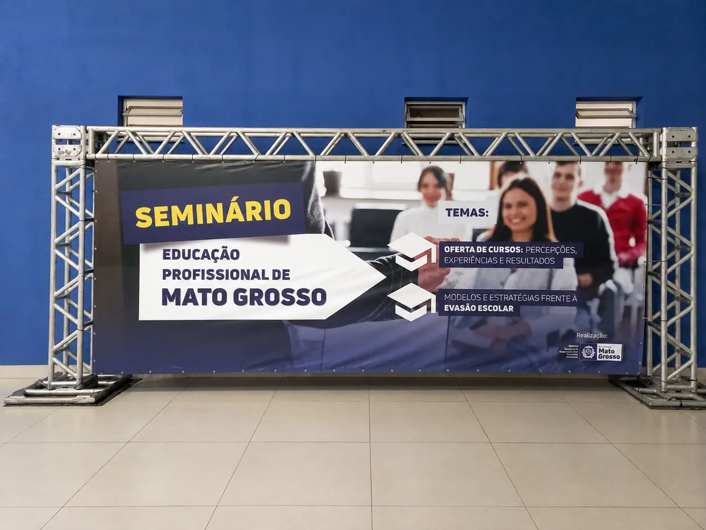 lona impressa para seminário e evento