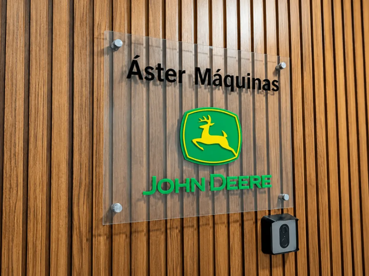 Placa em acrílico com letras caixa